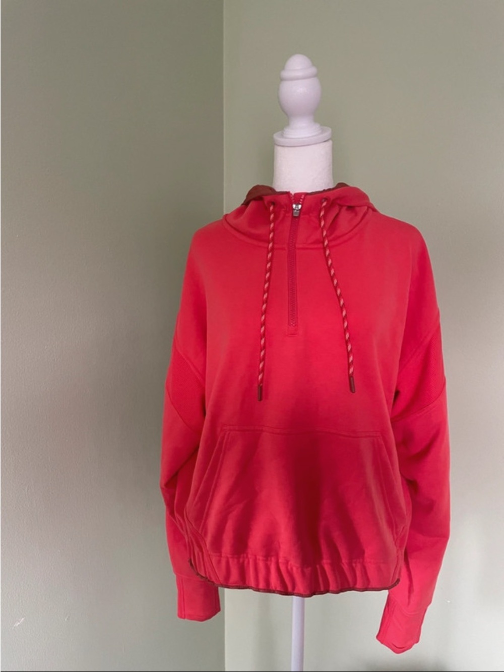 Athleta Coral Half-Zip Hoodie Sweatshirt